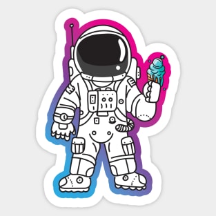 Astronaut Ice Cream Sticker